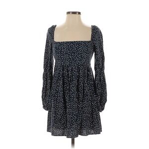 Park & Fifth Navy Blue Polka Dot Long Sleeve Mini Dress Womens Size Medium‎ #P2